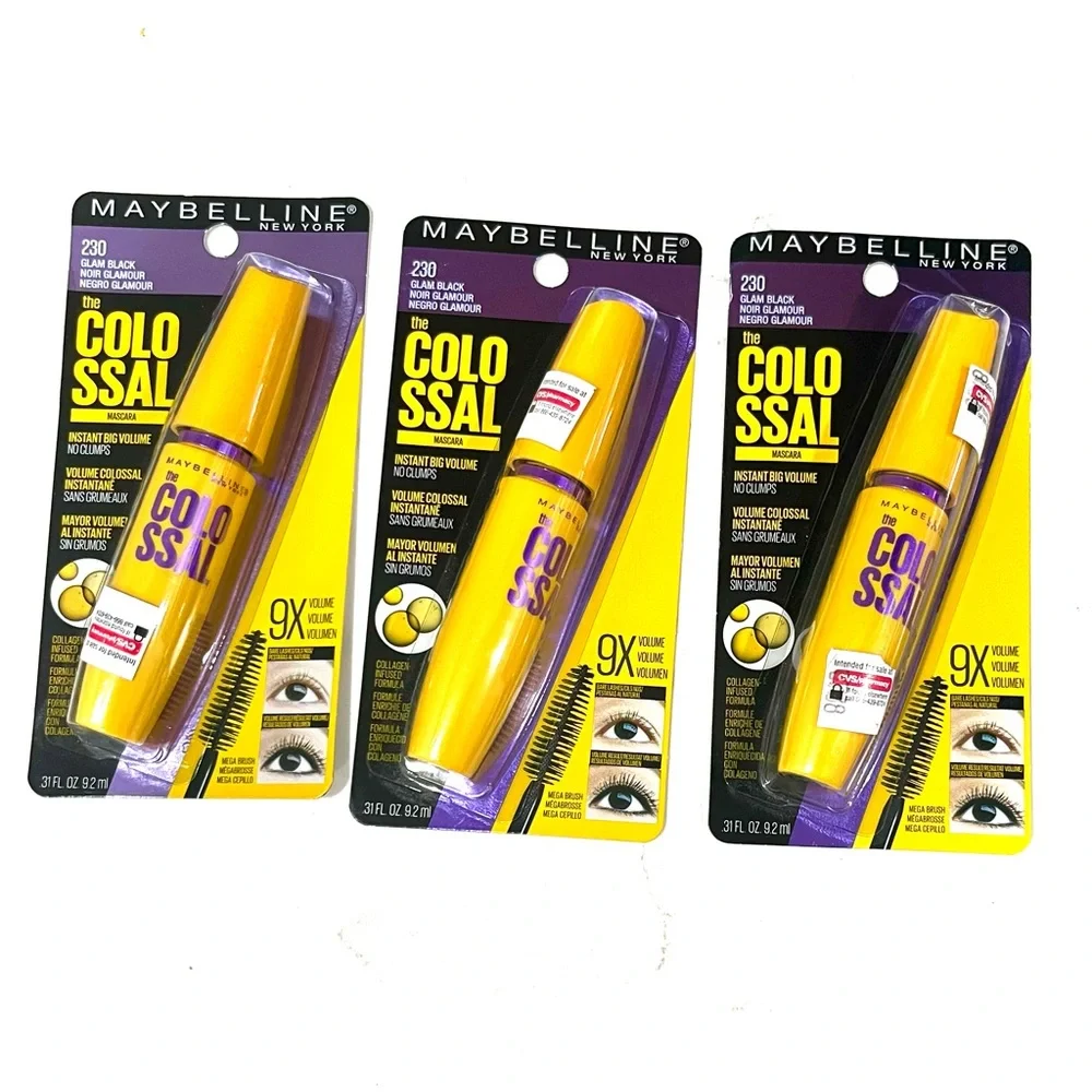 3-Pack Maybelline Colossal Black Mascara Bundle